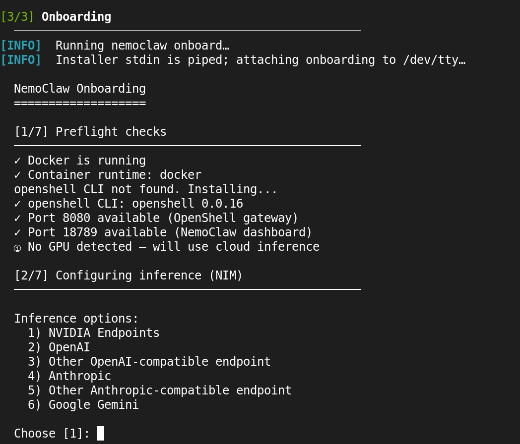 NemoClaw Model Provider